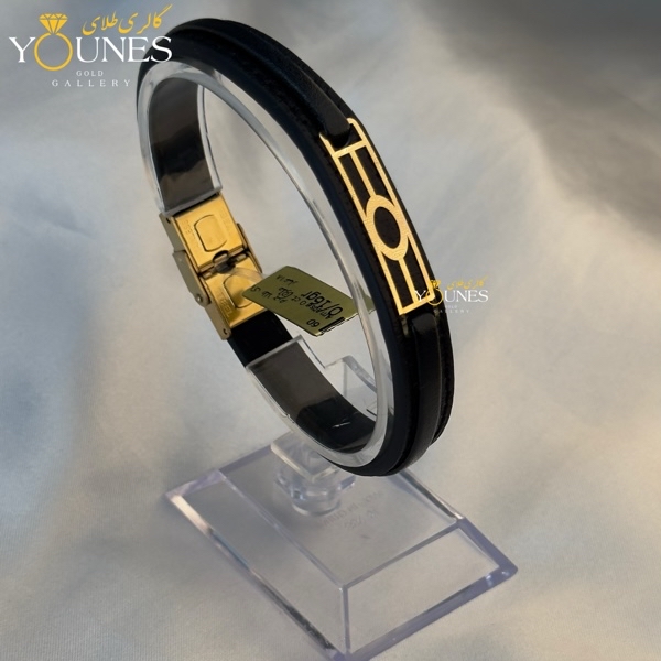 دستبند طلا چرم مردانه L170